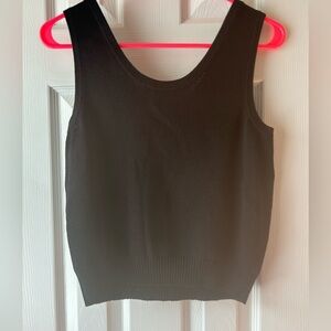 ST JOHN BASICS BLACK SANTANA KNIT SHELL TOP